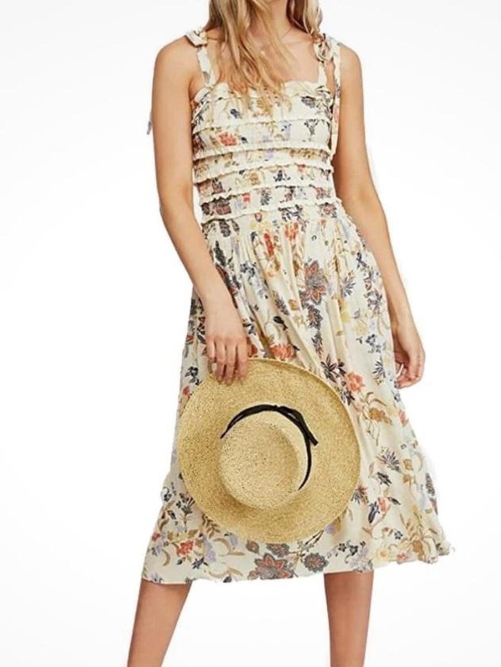 NWOT Free People Isla Floral Print Midi Dress